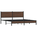sengeramme uden madras 180x200 cm metal brun egetræsfarve