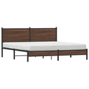 sengeramme uden madras 183x213 cm metal brun egetræsfarve