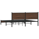 sengeramme uden madras 183x213 cm metal brun egetræsfarve