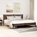 sengeramme uden madras 183x213 cm metal brun egetræsfarve