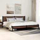 sengeramme uden madras 193x203 cm metal brun egetræsfarve