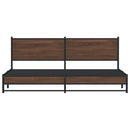 sengeramme uden madras 193x203 cm metal brun egetræsfarve