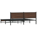 sengeramme uden madras 193x203 cm metal brun egetræsfarve