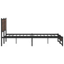 sengeramme uden madras 200x200 cm metal brun egetræsfarve