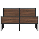sengeramme uden madras 150x200 cm metal brun egetræsfarve