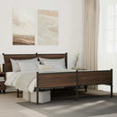 sengeramme uden madras 160x200 cm metal brun egetræsfarve
