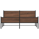 sengeramme uden madras 183x213 cm metal brun egetræsfarve