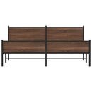sengeramme uden madras 193x203 cm metal brun egetræsfarve