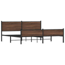 sengeramme uden madras 200x200 cm metal brun egetræsfarve