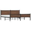sengeramme uden madras 200x200 cm metal brun egetræsfarve