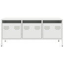 tv-bord 101,5x39x43,5 cm koldvalset stål hvid