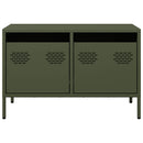 tv-bord 68x39x43,5 cm koldvalset stål olivengrøn