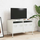 tv-bord 68x39x43,5 cm koldvalset stål hvid