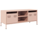 tv-bord 101,5x39x43,5 cm koldvalset stål lyserød