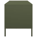 tv-bord 101,5x39x43,5 cm koldvalset stål olivengrøn