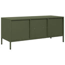 tv-bord 101,5x39x43,5 cm koldvalset stål olivengrøn