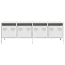 tv-bord 135x39x43,5 cm koldvalset stål hvid