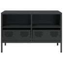 tv-bord 68x39x43,5 cm koldvalset stål sort