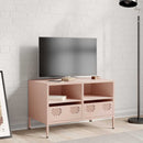 tv-bord 68x39x43,5 cm koldvalset stål lyserød