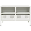 tv-bord 68x39x43,5 cm koldvalset stål hvid