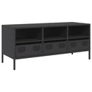 tv-bord 101,5x39x43,5 cm koldvalset stål sort