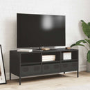 tv-bord 101,5x39x43,5 cm koldvalset stål sort