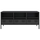 tv-bord 101,5x39x43,5 cm koldvalset stål sort