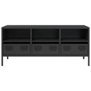 tv-bord 101,5x39x43,5 cm koldvalset stål sort
