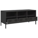 tv-bord 101,5x39x43,5 cm koldvalset stål sort