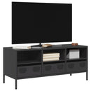 tv-bord 101,5x39x43,5 cm koldvalset stål sort