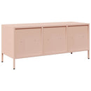 tv-bord 101,5x39x43,5 cm koldvalset stål lyserød