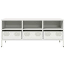 tv-bord 101,5x39x43,5 cm koldvalset stål hvid