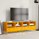 tv-bord 135x39x43,5 cm koldvalset stål sennepsgul