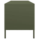 tv-bord 135x39x43,5 cm koldvalset stål olivengrøn'