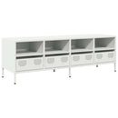 tv-bord 135x39x43,5 cm koldvalset stål hvid