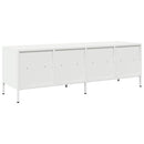tv-bord 135x39x43,5 cm koldvalset stål hvid