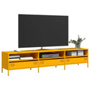 tv-bord 202x39x43,5 cm koldvalset stål sennepsgul