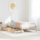sengeramme uden madras 75x190 cm massivt fyrretræ