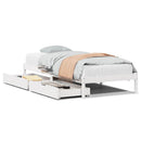 sengeramme uden madras 75x190 cm massivt fyrretræ hvid