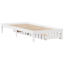 sengeramme uden madras 75x190 cm massivt fyrretræ hvid