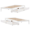 sengeramme uden madras 75x190 cm massivt fyrretræ hvid