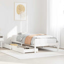 sengeramme uden madras 75x190 cm massivt fyrretræ hvid