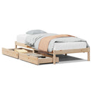 sengeramme uden madras 90x190 cm massivt fyrretræ