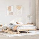 sengeramme uden madras 120x190 cm massivt fyrretræ