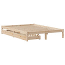 sengeramme uden madras 135x190 cm massivt fyrretræ hvid