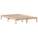sengeramme uden madras 135x190 cm massivt fyrretræ hvid