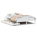 sengeramme uden madras 120x200 cm massivt fyrretræ hvid