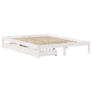 sengeramme uden madras 150x200 cm massivt fyrretræ hvid