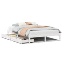 sengeramme uden madras 160x200 cm massivt fyrretræ hvid