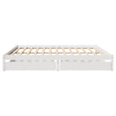 sengeramme uden madras 200x200 cm massivt fyrretræ hvid